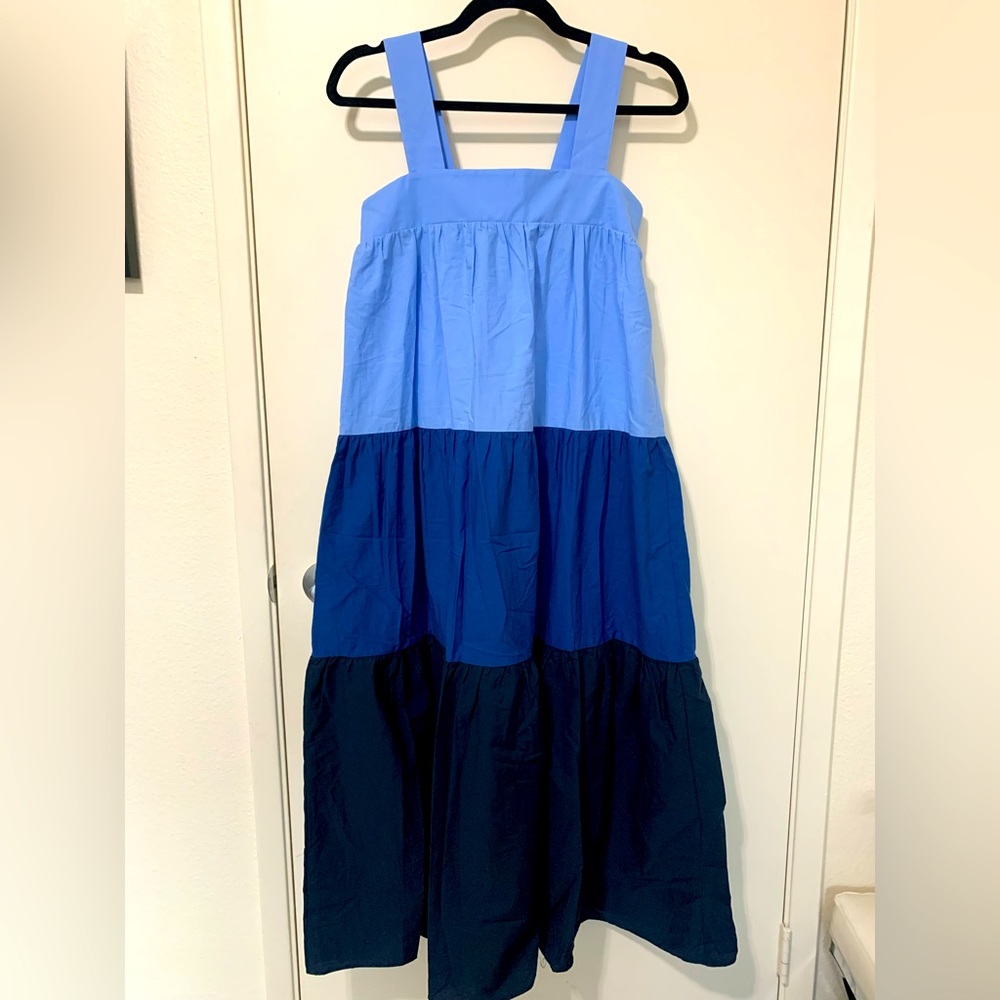 Zara maxi dress - blue color block